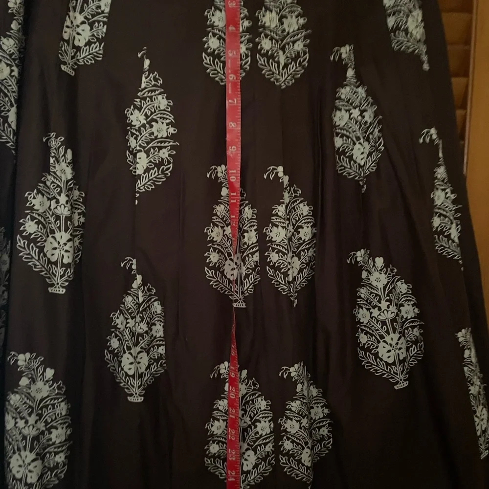 Jones New York Brown Midi A-Line Skirt with Embellishments